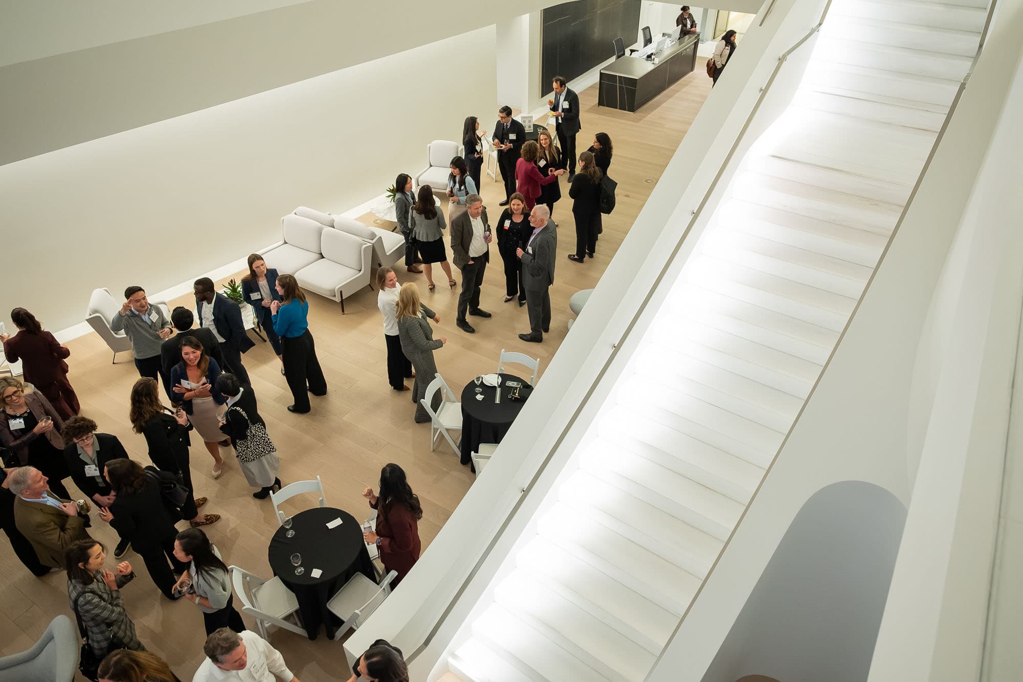 Candid conference networking photography
