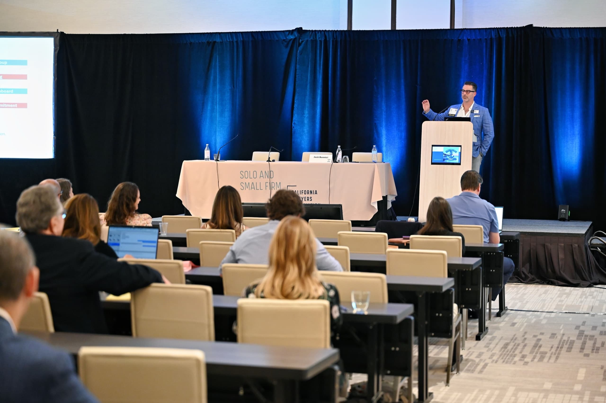 Keynote speaker at the CLA Solo & Small Firm Summit — conference photography