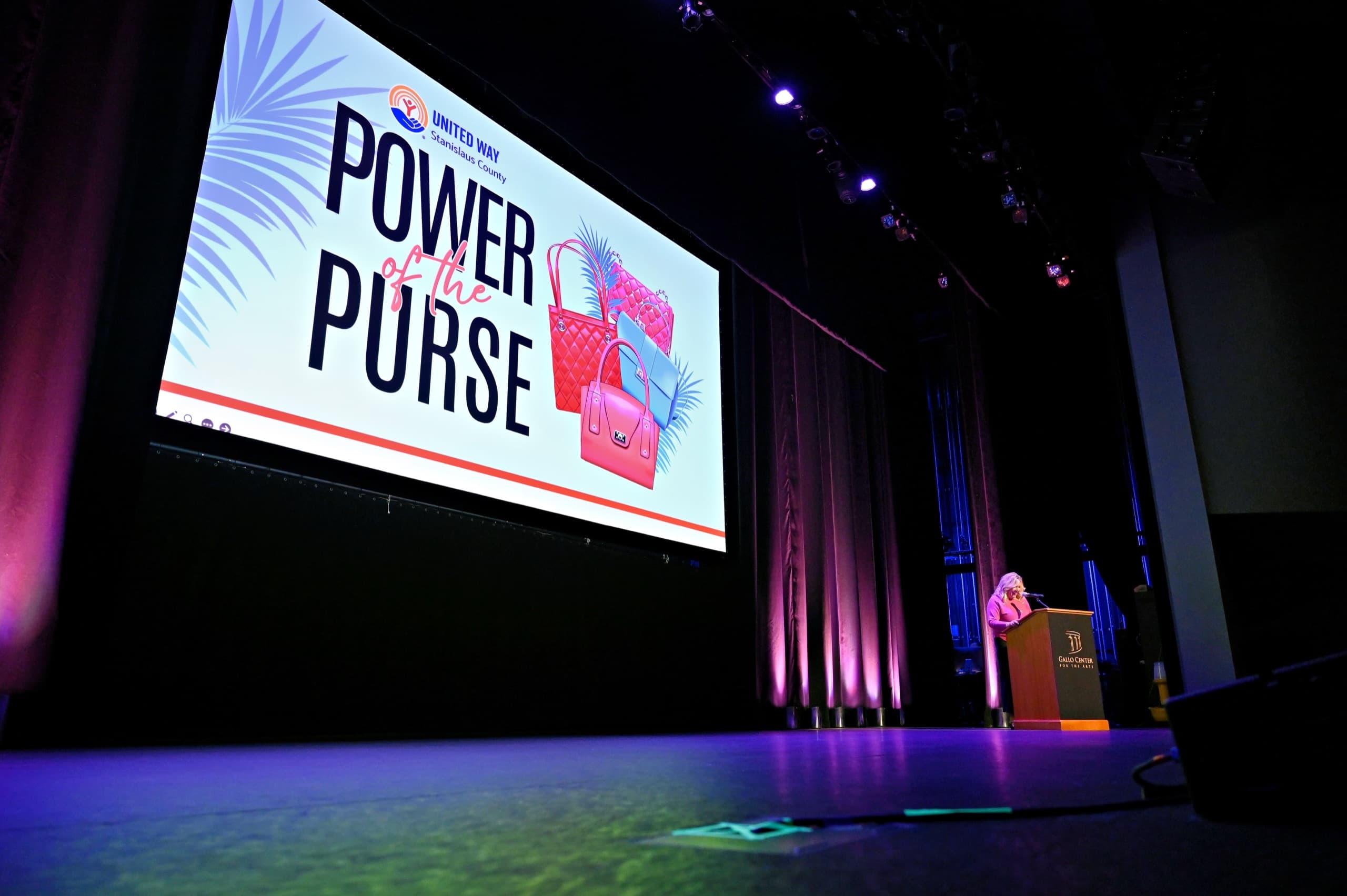 United Way Power of the Purse fundraiser gala on stage at the Gallo Center, Modesto