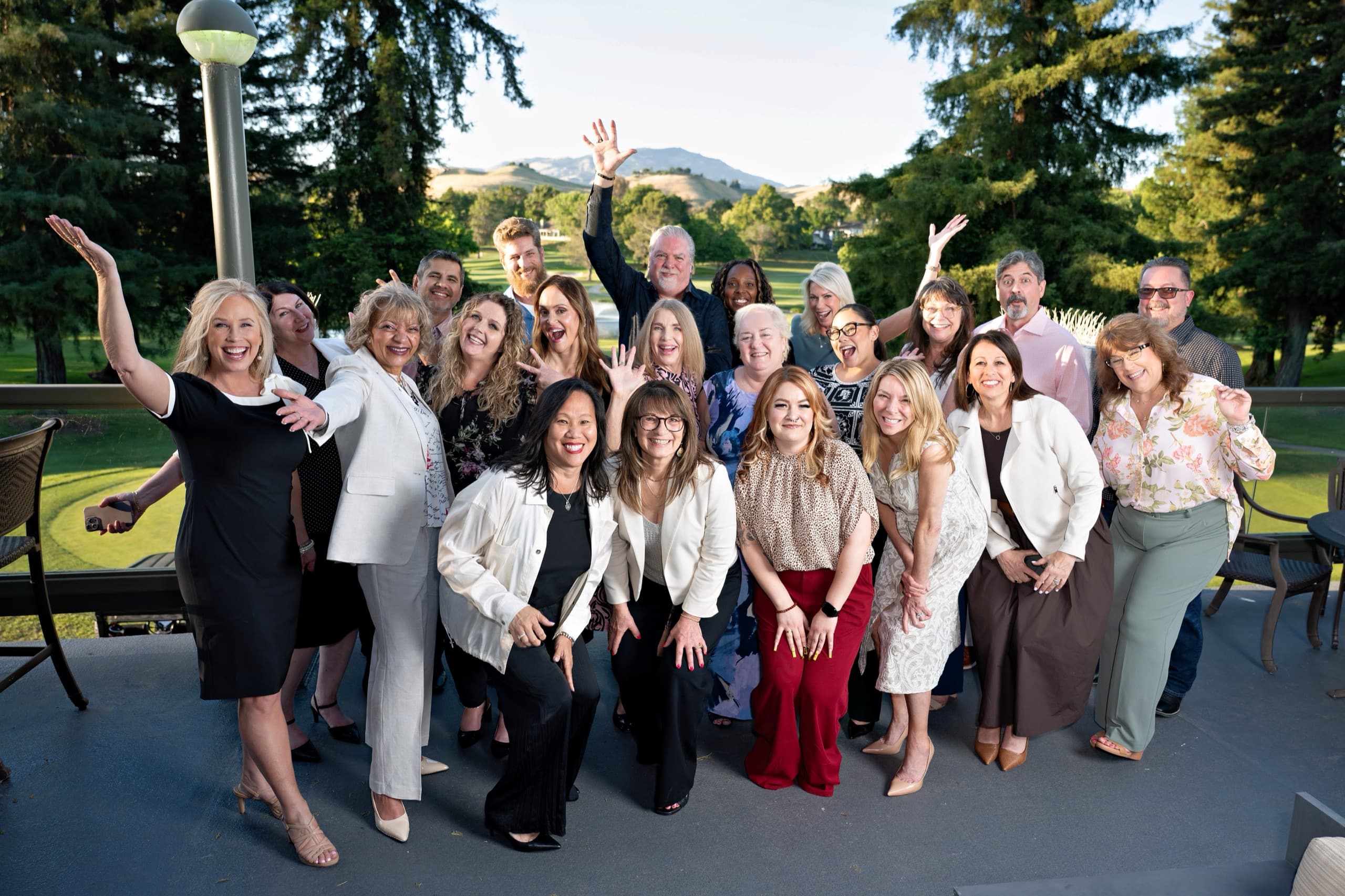 Company team celebrating at an outdoor awards event in Danville — corporate event photography