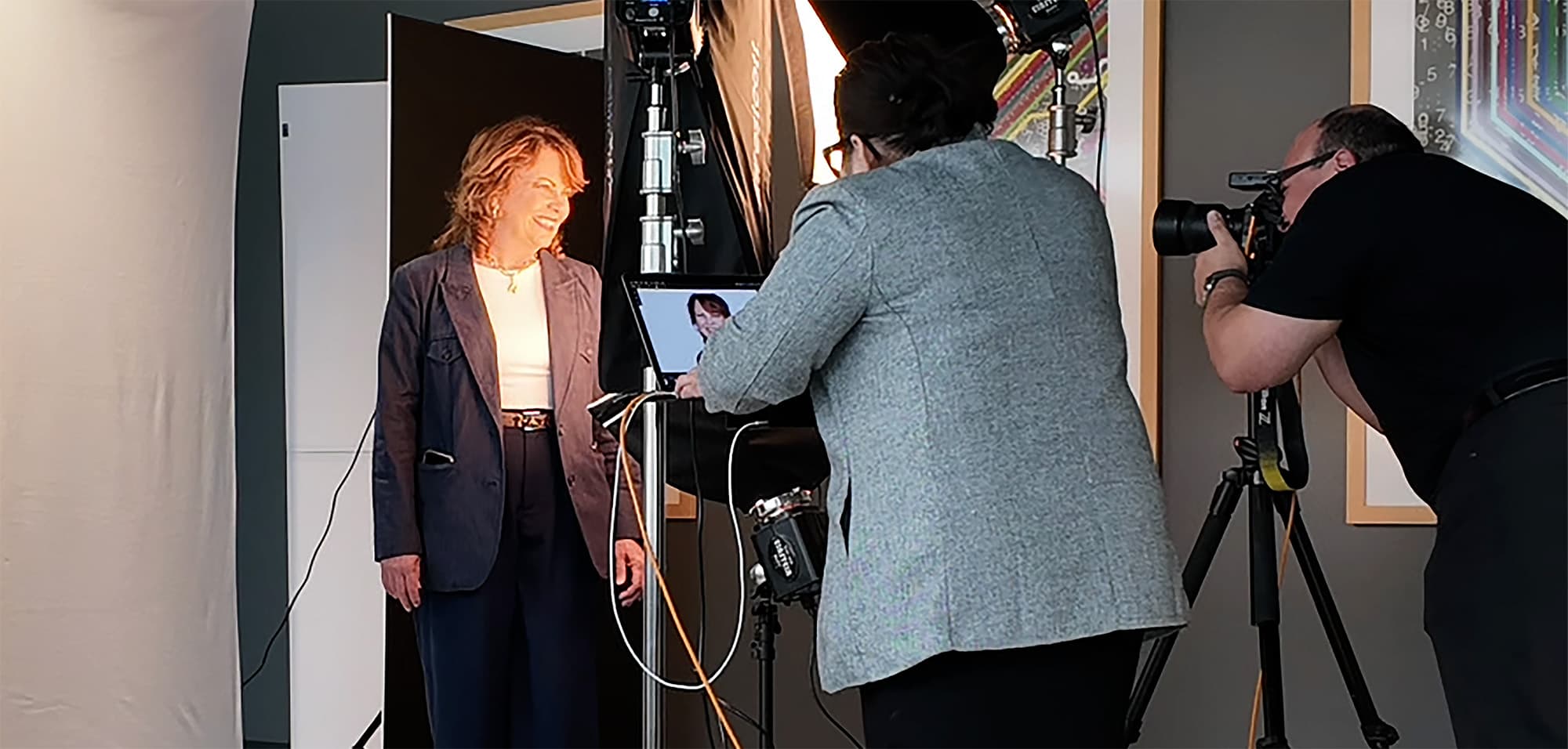 Behind the scenes at a corporate headshot session with Kaiser Permanente - Rojas Photography Pleasanton CA